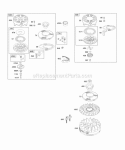 Flywheels Rewind Starter Diagram and Parts List for 127882-1145-01  Briggs and Stratton Engine